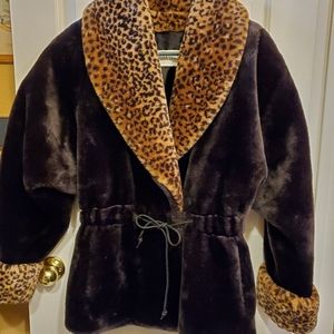 Vintage Donna Lucci Faux Fur with Cheetah Fringe